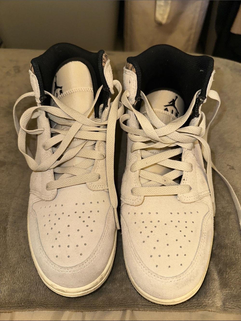 Jordan Kids High-Top Sneakers in White and Black